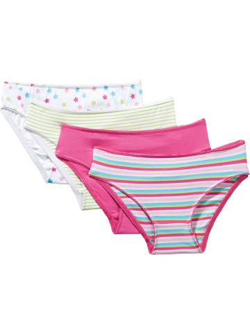 Erwin Müller Baumwolle, Single-Jersey Mädchen-Slip 4er-Pack in pink/bunt
