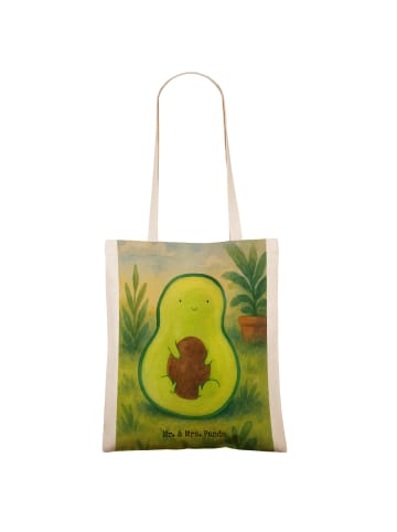 Mr. & Mrs. Panda canvas tasche Avocado Kern Design ohne Spruch in Weiß