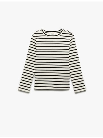 KOTON TSHIRT LS in Schwarz Gestreift