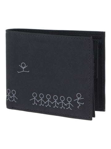 oxmox New Cryptan Geldbörse RFID Schutz 12 cm schwarz-jumping jack 2.0grey