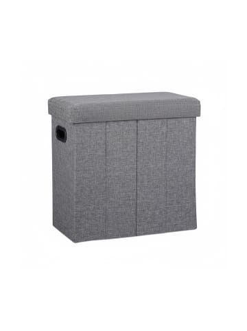 relaxdays Sitzhocker in Dunkelgrau - (B)46 x (H)49,5 x (T)25,5 cm