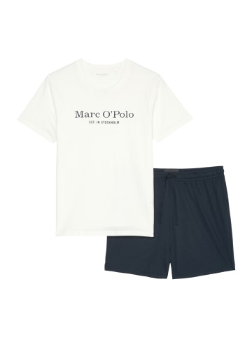 Marc O'Polo Pyjama Mix & Match Cotton in Blau/Weiss