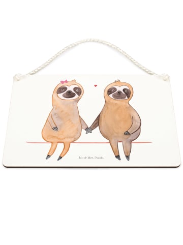 Mr. & Mrs. Panda Schild Faultier Pärchen ohne Spruch in Transparent