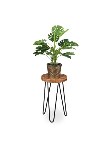 relaxdays Blumenhocker in Braun/ Schwarz - (H)42 x Ø 25 cm