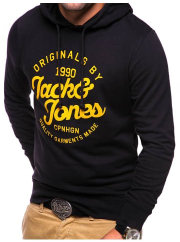 Jack & Jones Kapuzenpullover - JJJORMIHOO Mit Print Einfarbig in Schwarz-Gelb