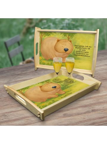 Mr. & Mrs. Panda Servier Tablett Wombat Design mit Spruch in Weiß