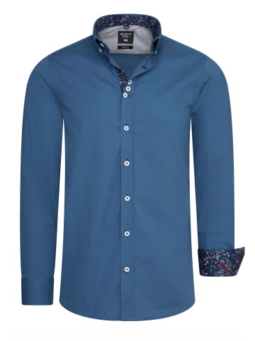 Rusty Neal Freizeit Hemd abgesetzt mit Blumen-Muster in Petrol