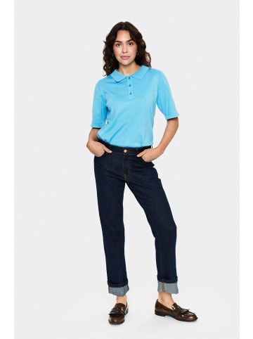 SAINT TROPEZ Strickpullover MilaSZ Lockere Passform in Ethereal Blue