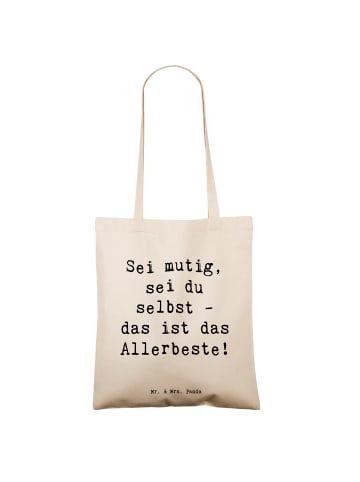 Mr. & Mrs. Panda Stoff Shopper Spruch Mutig zu sich selbst stehe... in Creme