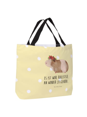 Mr. & Mrs. Panda Shopper Tasche Meerschweinchen Weisheit mit Spruch in Gelb Pastell