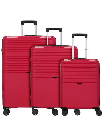 D&N Travel Line 4000 4 Rollen Kofferset 3-teilig in pink