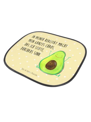 Mr. & Mrs. Panda Sonnenschutz Auto Avocado Glücklich mit Spruch in Gelb Pastell