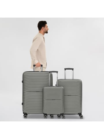 Stratic Shine 4 Rollen Kofferset 3-teilig mit Dehnfalte in grey