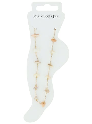 Adeliás Damen Anhänger aus Edelstahl mit Perle in gold