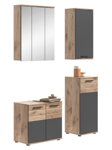 xonox.home Badkombination in Nox Oak/Basalt grau - (B) 112 x (H) 190 x (T) 34