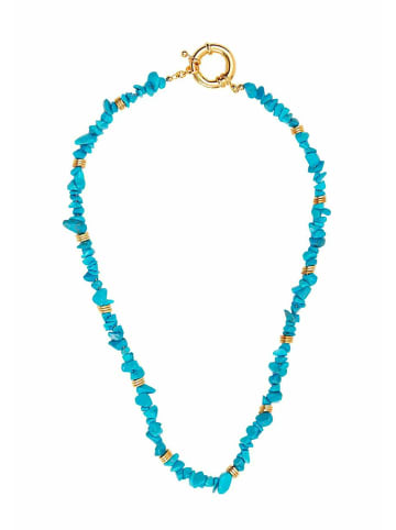 Gemshine Kette ohne Anhänger TÜRKIS in gold coloured
