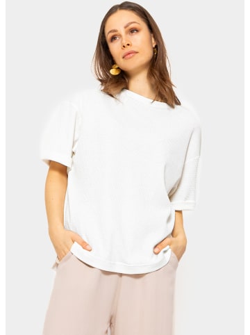 SASSYCLASSY T-Shirt in Waffelpiqué in weiß
