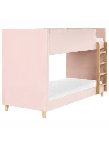 Beliani Hochbett CHOCQUES in Rosa/Braun - (W) 97 x (H) 143 x (L) 214 cm