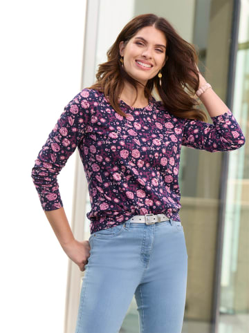 Sieh an! Rundhals-Shirt in marine-erika-bedruckt