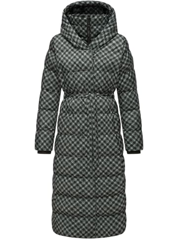 ragwear Steppmantel Niara Long Print in Dusty Green