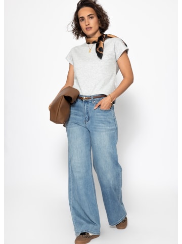 SASSYCLASSY Kurzarm Sweatshirt mit Rückendetail in Grau