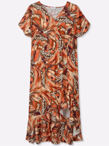 sheego Kleid in schoko-sand-bedruckt