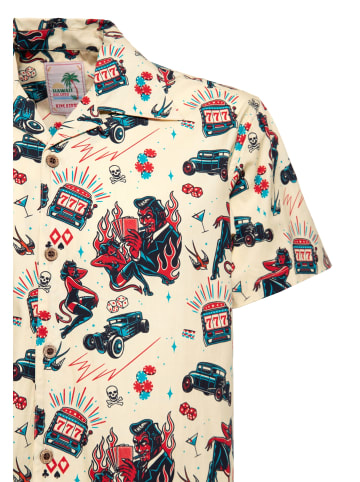 King Kerosin King Kerosin Hawaii Hemd Rockabilly Devil in offwhite