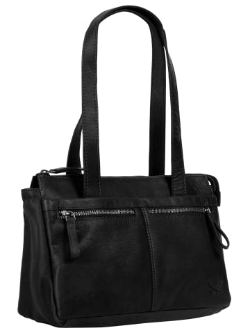 Sansibar Handtasche echt Leder in schwarz