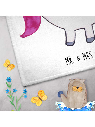 Mr. & Mrs. Panda Frottiertuch Einhorn Vegan ohne Spruch in Weiß