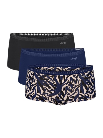 Sloggi Langer Boxer Blue GO Crush 3er-Pack in BLUE - DARK COMBINATION