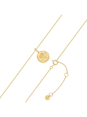 Glanzstücke München Kette Geburtsblume November Chrysantheme aus Sterling Silber mit Zirkonia in gelbgold