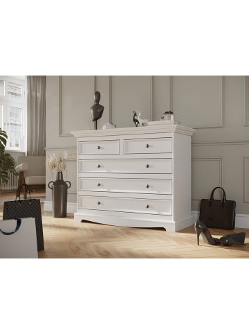 Feldmann-Wohnen Schubladenkommode Belluno Kiefer weiß (RAL9010) lackiert 167 / 45 / 88cm