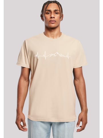 F4NT4STIC T-Shirt Herzschlag Berge Wandern in sand
