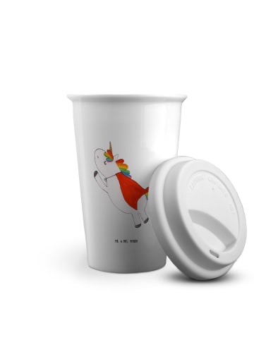 Mr. & Mrs. Panda Thermobecher Einhorn Super ohne Spruch in Weiß