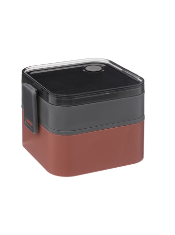 5five Simply Smart Lunch-Box mit Fächern, luftdichter Verschluss, 1,5 L in Terrakotta, 16 x 14,2 cm