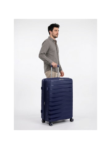 Franky London 4 Rollen Trolley L 74 cm mit Dehnfalte dark blue