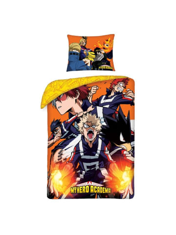 COFI 1453 My Hero Academia Bettwäsche Set aus Baumwolle Bettdeckenbezug 140 in Orange