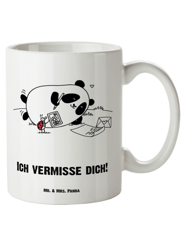Mr. & Mrs. Panda Riesenkaffeetasse Panda Vermissen mit Spruch in Weiß