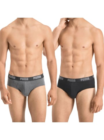 Puma Bodywear Slips 10er Pack in Anthrazit / Grau melange