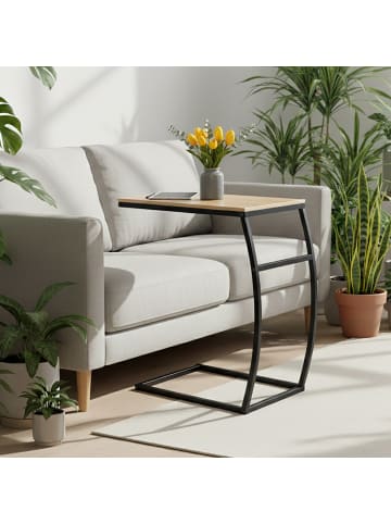relaxdays Beistelltisch in Holzoptik/ Schwarz - (B)47,5 x (H)58,5 x (T)25 cm