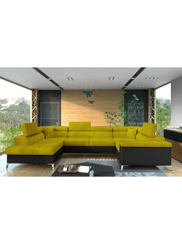 MF Design Tiya Recamiere Links in Senfgelb -  (L) 342 x (B) 342 x (H) 88 cm