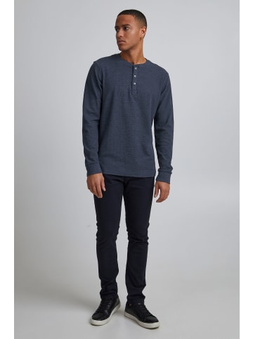 BLEND Langarmshirt BHNOBLE Tee - 20712117  Langarmshirt mit kleiner Knopfleiste in Blau