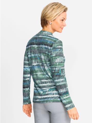 WITT WEIDEN Shirt in jade-ecru-bedruckt