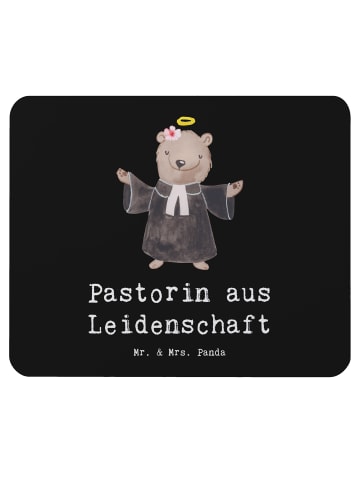 Mr. & Mrs. Panda Mauspad Pastorin Leidenschaft mit Spruch in Schwarz