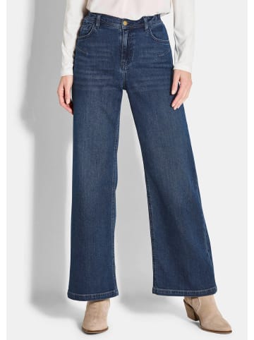 GOLDNER Schlaghose 5-Pocket Jeans-Culotte VERA in dunkelblau