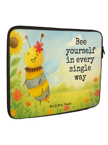 Mr. & Mrs. Panda Hülle Laptop Biene Blume Design mit Spruch in Weiß