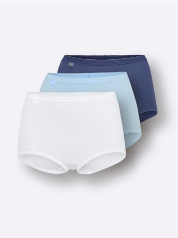 Sloggi Taillenslip in ecru + hellblau + marine