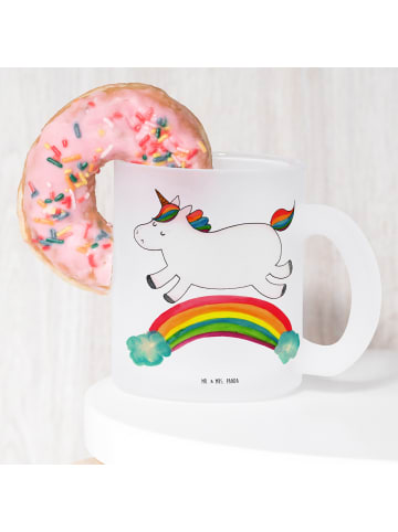Mr. & Mrs. Panda Teetasse Einhorn Regenbogen ohne Spruch in Transparent