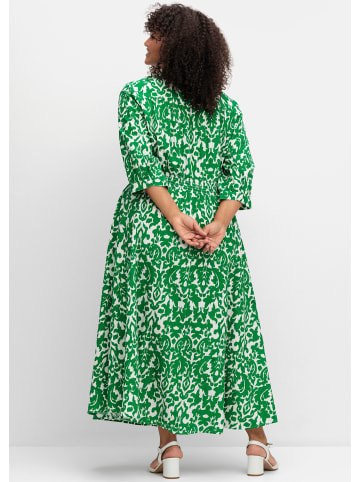 sheego by Joe Browns Maxikleid in grün-offwhite