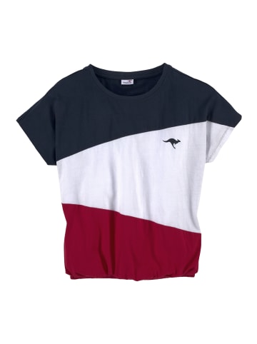 Kangaroos Fledermausshirt in weiß marine rot